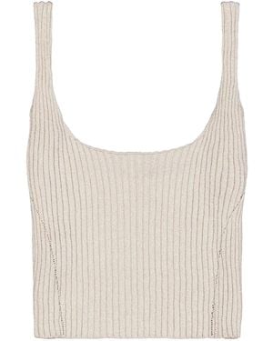 Laneus Lurex Tank Top - White