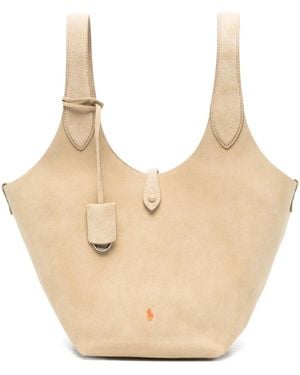 Polo Ralph Lauren Polo Play Suede Tote Bag - Natural