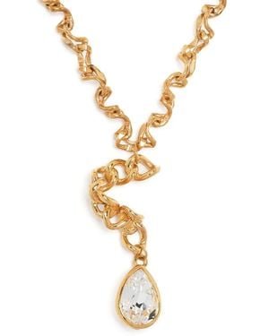 Sterling King Twisted Crystal Pendant Necklace - Metallic