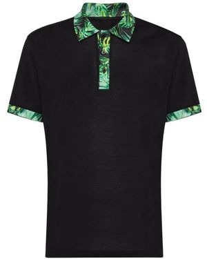 Billionaire Palm-Print Polo Shirt - Black