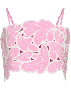 Cinq À Sept Caterina Paisley Bloom Embroidered Top - Pink