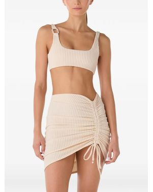 Palmacea Mae Ruched Ribbed Skirt - White