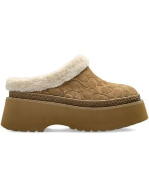 COACH Monogram Suede Mules - Brown