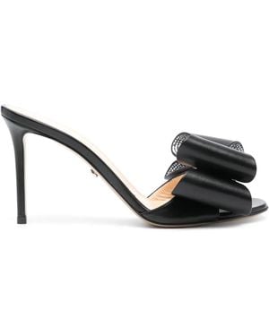 Mach & Mach Oversizde-Bow Sandals - Black