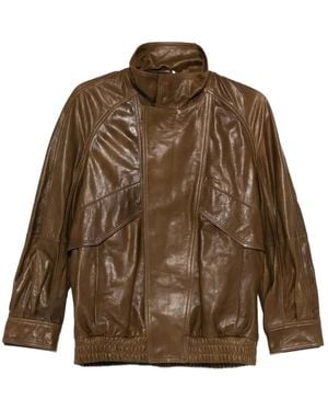 Nour Hammour Ariste Leather Jacket - Brown