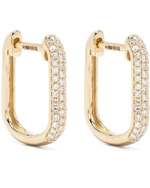 Roxanne First Pendientes de aro en oro amarillo de 14 ct con diamante - Metálico