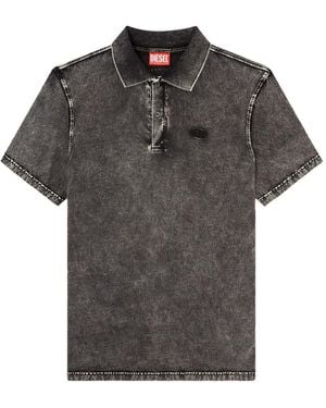 DIESEL T-Rejust-Nc-Den Frayed Patch Polo Shirt - Black