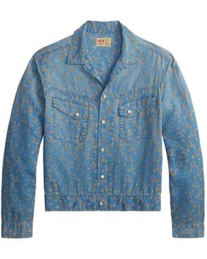 RRL Horseshoe-Print Shirt - Blue