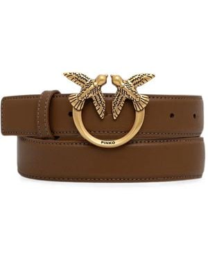 Pinko Love Birds Leather Belt - Brown
