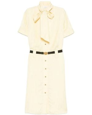 Versace Greca-Jacquard Midi Shirt Dress - White
