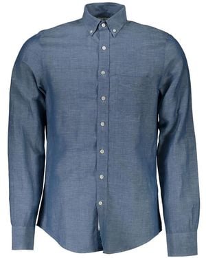 GANT Button-Down Collar Cotton Shirt - Blue