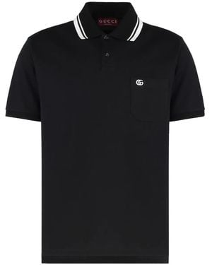 Gucci Logo-embroidered polo shirt - Negro