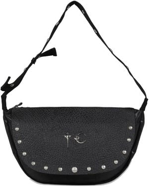 THUG CLUB Logo-Plaque Messenger Bag - Black