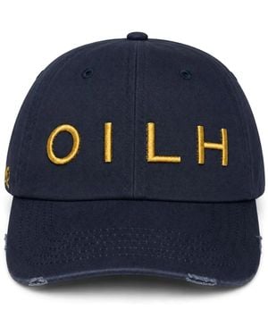 LES HÉRITIERS Logo-Embroidered Distressed Baseball Cap - Blue
