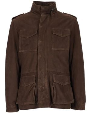 Al Duca d'Aosta Suede Field Jacket - Brown