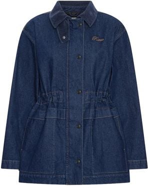 ROTATE BIRGER CHRISTENSEN Corduroy-Collar Woven Jacket - Blue