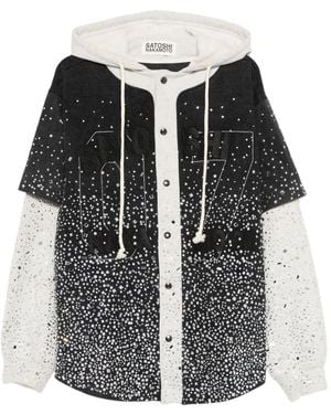 Satoshi Nakamoto Hoodie Orné De Miroirs - Black