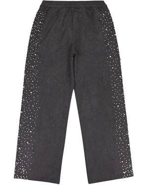 BIRTH OF ROYAL CHILD Pearl-Embellished Track Trousers - Grey