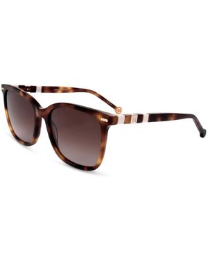 Carolina Herrera Tortoiseshell-Effect Square-Frame Sunglasses - Brown