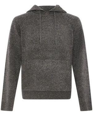 Yves Salomon Drawstring Raglan-Sleeve Hoodie - Grey