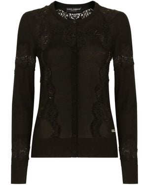 Dolce & Gabbana レースディテール カーディガン - ブラック