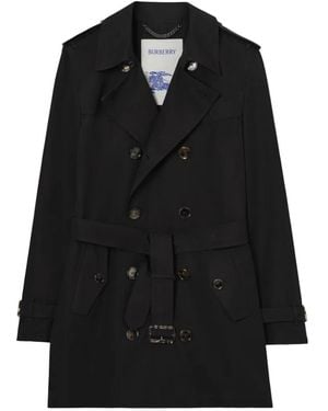 Burberry Mid-Length Paisley Lace Foxfield Trench Coat - Black