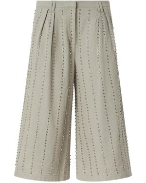 Pinko Bermuda Shorts With Jewel Stripes - Gray
