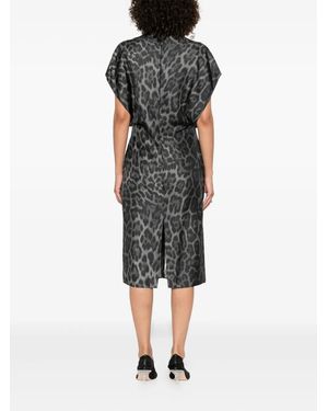 Stella McCartney Leopard-Print Midi Dress in Natural | Lyst UK