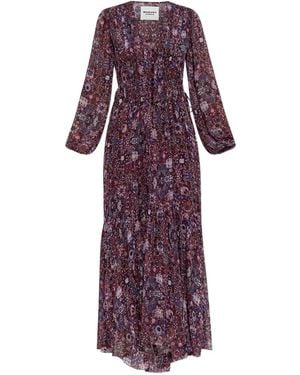 Isabel Marant Floral-Print Maxi Dress - Purple