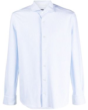 Fedeli Long-Sleeve Buttoned Shirt - White