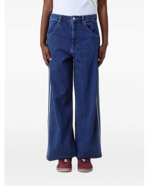 adidas Side-Stripe Wide-Leg Jeans - Blue