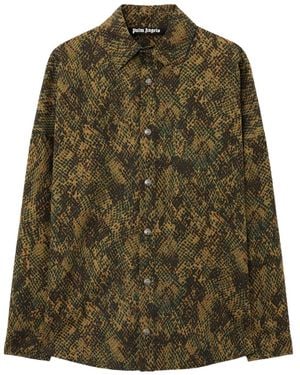 Palm Angels Logo Snake Overshirt - Green