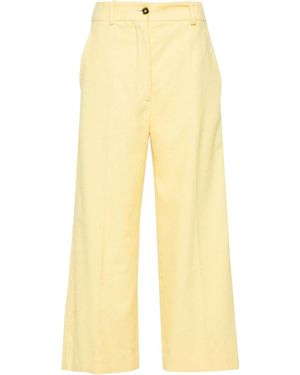 Patou Towelling-Finish Straight-Leg Trousers - Yellow