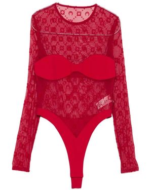 Marine Serre Logo-Pattern Body - Red