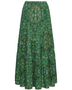 Cara Cara Gestufter Melanie Maxirock Mit Paisley-Print - Grün