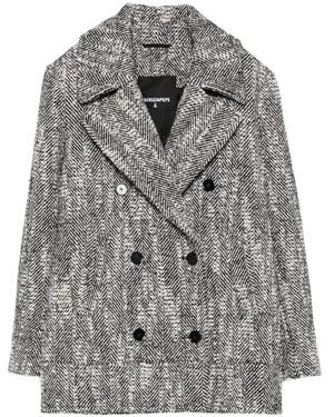 Patrizia Pepe Abrigo con doble botonadura - Gris