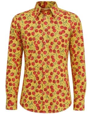 Dolce & Gabbana Martini Overhemd Met Kersenprint - Geel