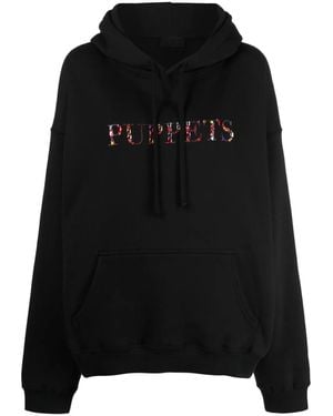 Puppets and Puppets Hoodie À Ornements En Cristal - Noir