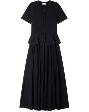 Sandro Peplum Knit Dress - Black