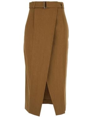 Tela Belted Midi Skirt - Natural