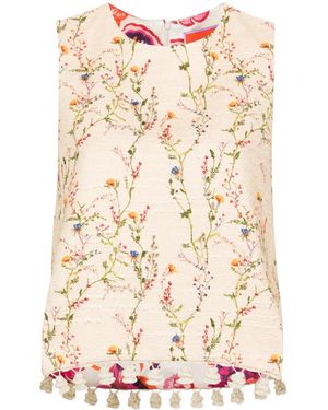 La DoubleJ La Scala Floral Top - Natural