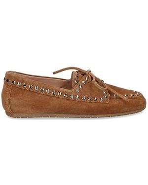 Kennel & Schmenger Drop Studded Lace-Up Loafers - Brown