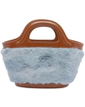 Marni Tropicalia Clutch Mit Pelzbesatz - Blau