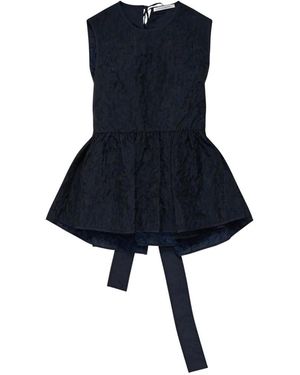 Cecilie Bahnsen Top Bea Con Peplum - Azul