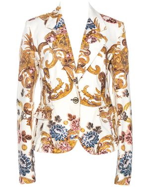 Just Cavalli バロックプリント ジャケット - ホワイト