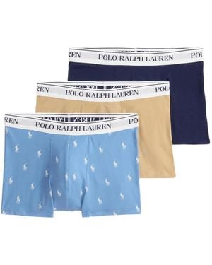 Polo Ralph Lauren Lot De 3 Boxers À Logo - Bleu