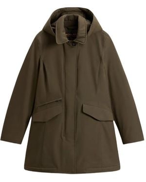 Woolrich Hooded Parka Coat - Brown