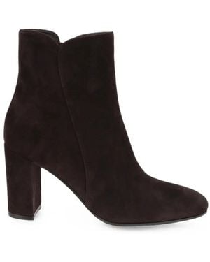 Gianvito Rossi Lisa Suede Ankle Boots - Black