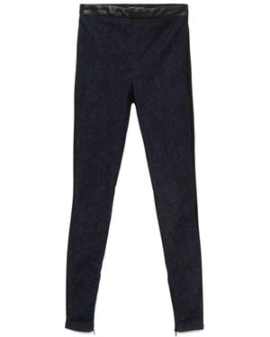 MITILIANE COUTURE Leather-Insert Leggings - Blue