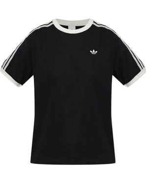 adidas Logo-Patch Lace-Stripe T-Shirt - Black